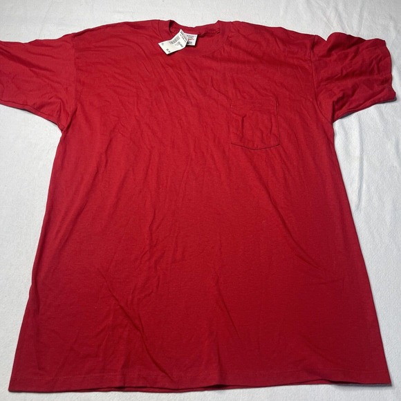 Red Shirt Single Stitch Men’s 2XL XXL pocket t shirt montogemry ward NWT Botany - Picture 1 of 16